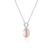 Colier argint cu perla naturala roz pudra si pietre DiAmanti SK22527N_L-G